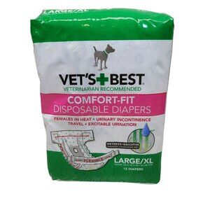 Vets Best Comfort Fit Dog Diapers Disposable Female Puppy Diapers Large XL Potty